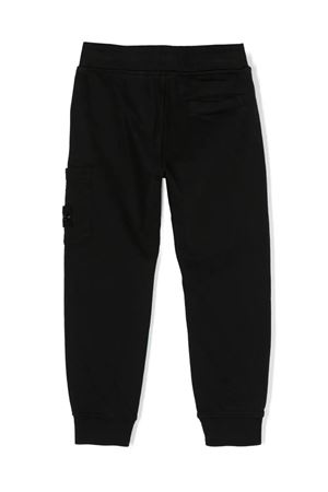 black cotton track pants STONE ISLAND KIDS | 801661540V0029